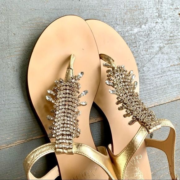 EUC Vince Camuto Bling Crystal Boho Sandals GORG! - Picture 5 of 12